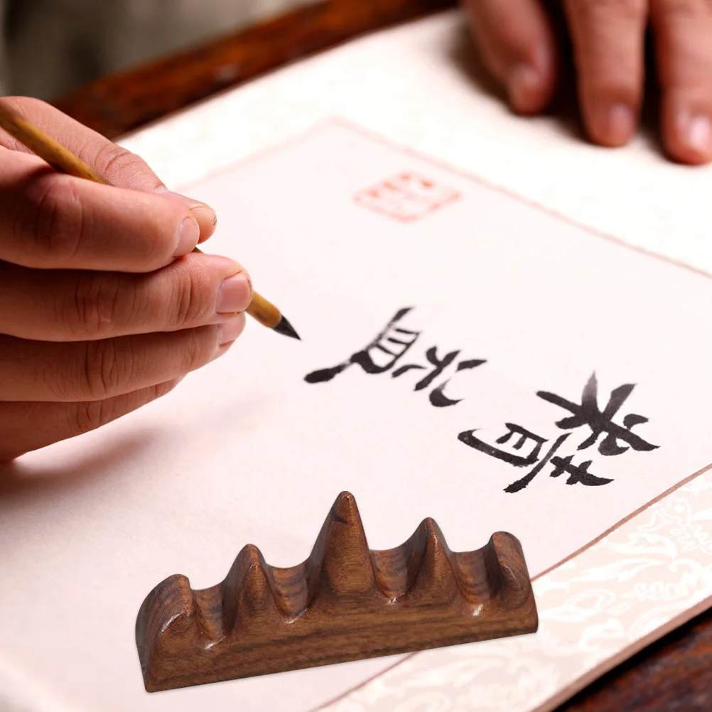 Wooden Calligraphy Brush Pen Holder Mountain Shape Durable Desktop Decoration Ink Pen Stand for Writing Brush Support 
Wooden Calligraphy Brush Pen Holder Mountain Shape Durable Desktop Decoration Ink Pen Stand for Writing Brush Support