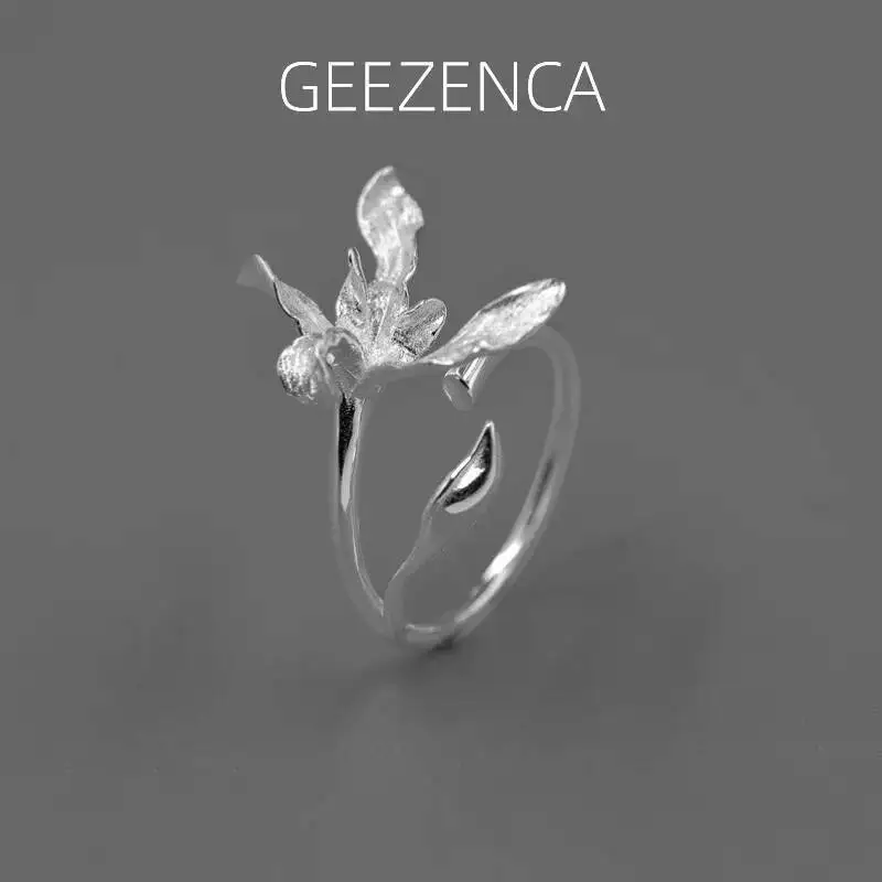 GEEZENCA 925 Sterling Silver 3D Orchid Flower Resizable Ring For Women Original Design Chic Elegant Open Rings 2024 New Gift
GEEZENCA 925 Sterling Silver 3D Orchid Flower Resizable Ring For Women Original Design Chic Elegant Open Rings 2024 New Gift