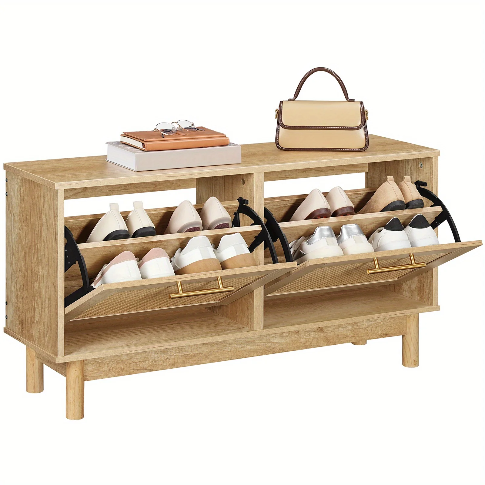 Natural Color, Rattan-Like Shoe Bench, Entryway Bench with Storage, Shoe Rack Bench, 2 Flip Drawers, Shoe Cabinet,Bedroom
Natural Color, Rattan-Like Shoe Bench, Entryway Bench with Storage, Shoe Rack Bench, 2 Flip Drawers, Shoe Cabinet,Bedroom