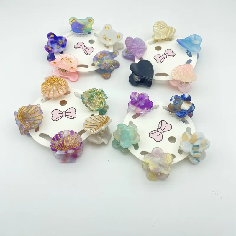 5pcs /set small acetate hair clip claw for girls flower hairpin kids bear heart hairclip women seashell hair crab accessoires
5pcs /set small acetate hair clip claw for girls flower hairpin kids bear heart hairclip women seashell hair crab accessoires