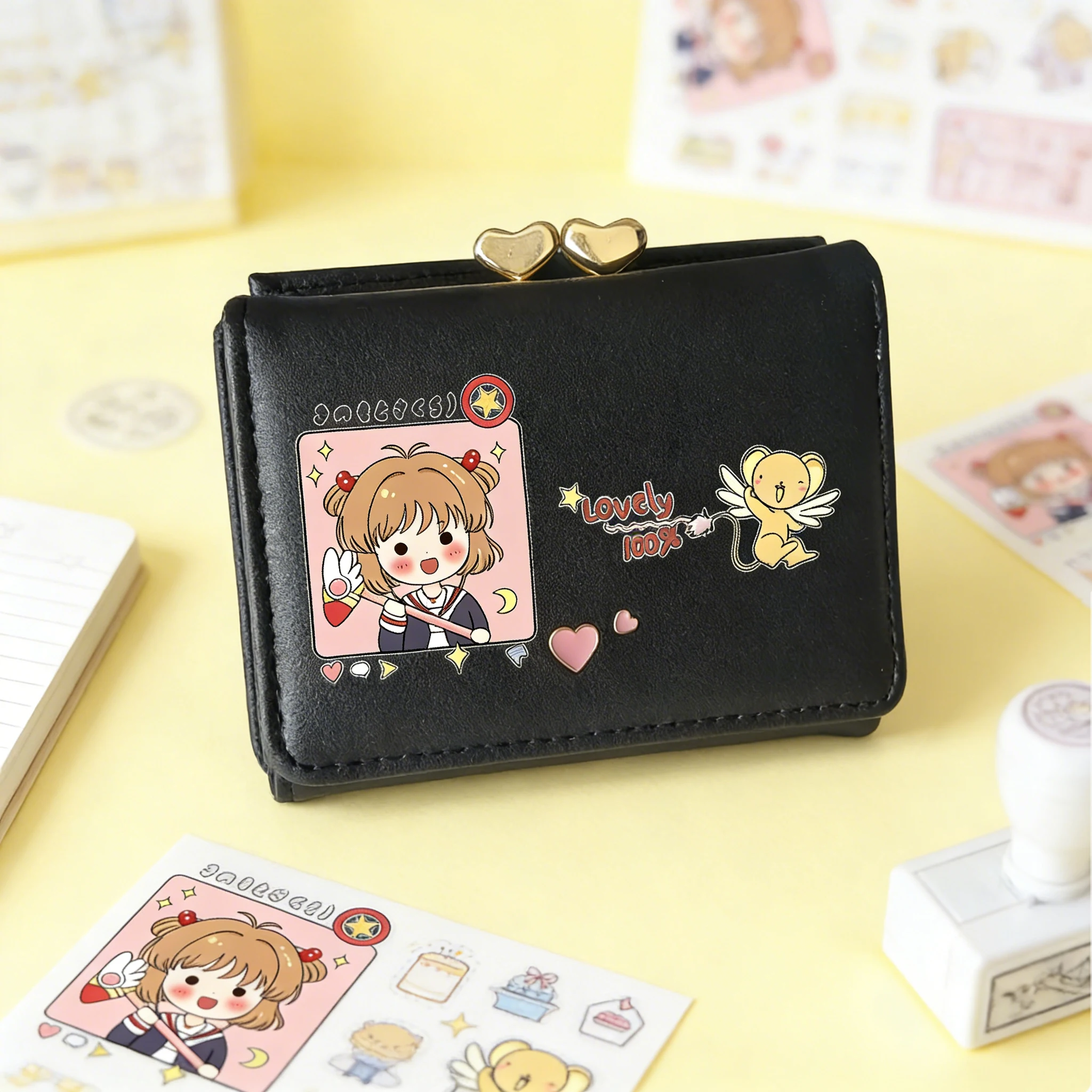 Anime Card Captor SAKURA Kawaii Short Wallets Girls Pink ID Card Holders Pu Leather Coins Purses Cartoon Money Clutch Bags
Anime Card Captor SAKURA Kawaii Short Wallets Girls Pink ID Card Holders Pu Leather Coins Purses Cartoon Money Clutch Bags
