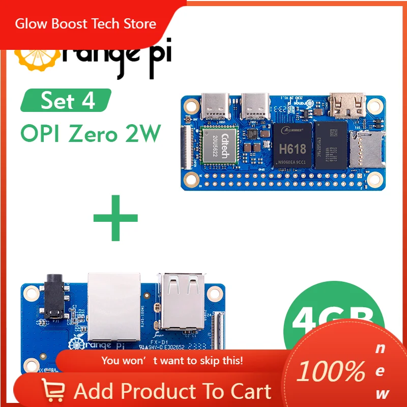 NYOrange Pi Zero 2 W 4G+Expansion Board,DDR4 Allwinner H618 Orange Pi Zero 2W WiFi+BT SBC Single Board Computer Zero2W Mini PC
NYOrange Pi Zero 2 W 4G+Expansion Board,DDR4 Allwinner H618 Orange Pi Zero 2W WiFi+BT SBC Single Board Computer Zero2W Mini PC