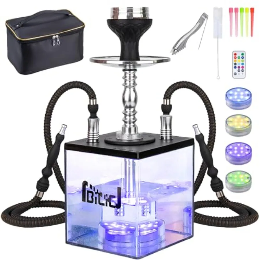2 Hose Hookah Set - Portable Hookah Set with Everything Included - Durable Hookah hine for Easy Setup and Enjoyment, Perfect fo
2 Hose Hookah Set - Portable Hookah Set with Everything Included - Durable Hookah hine for Easy Setup and Enjoyment, Perfect fo