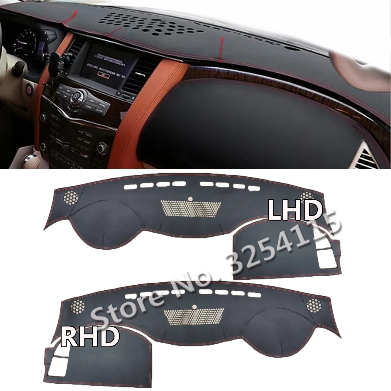 Leather Dashmat Suede Dashboard Cover Pad Dash Mat Carpet Car Styling Accessories For Nissan Patrol Y62 2013-2023 2015 2016 2017
Leather Dashmat Suede Dashboard Cover Pad Dash Mat Carpet Car Styling Accessories For Nissan Patrol Y62 2013-2023 2015 2016 2017