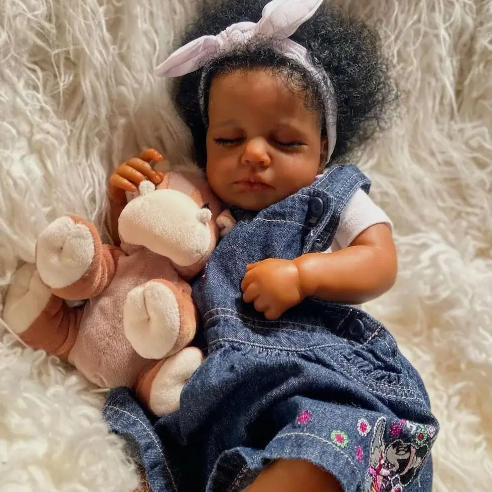 49CM Reborn Baby Girl Doll LOULOU AWAKE Black Skin Cloth Body Silicone Baby Doll Handmade Soft Toys for Girls Gift
49CM Reborn Baby Girl Doll LOULOU AWAKE Black Skin Cloth Body Silicone Baby Doll Handmade Soft Toys for Girls Gift