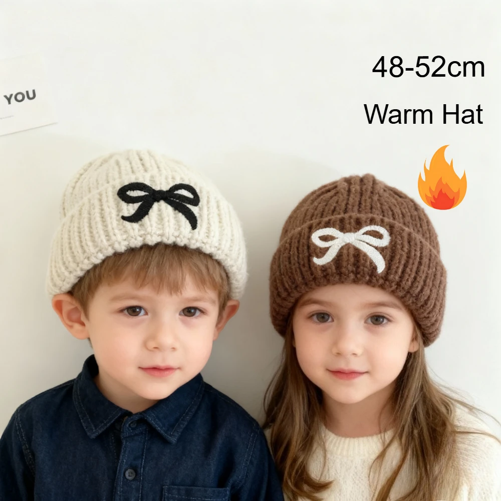 Girls Boys Windproof Hats Winter Kids Thicken Caps Children Knitted Warm Soft Hat 48-52cm with Bow Toddler Cold Proof Cap
Girls Boys Windproof Hats Winter Kids Thicken Caps Children Knitted Warm Soft Hat 48-52cm with Bow Toddler Cold Proof Cap
