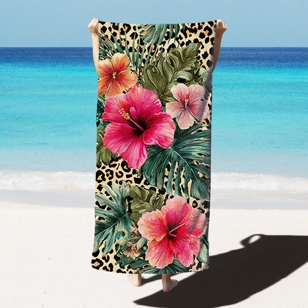 Leopard Tropical Flower Beach Towel 1Pc Microfiber 2D Flat Printed Sandproof Waterproof Summer Pool Swim Bath Towel
Leopard Tropical Flower Beach Towel 1Pc Microfiber 2D Flat Printed Sandproof Waterproof Summer Pool Swim Bath Towel