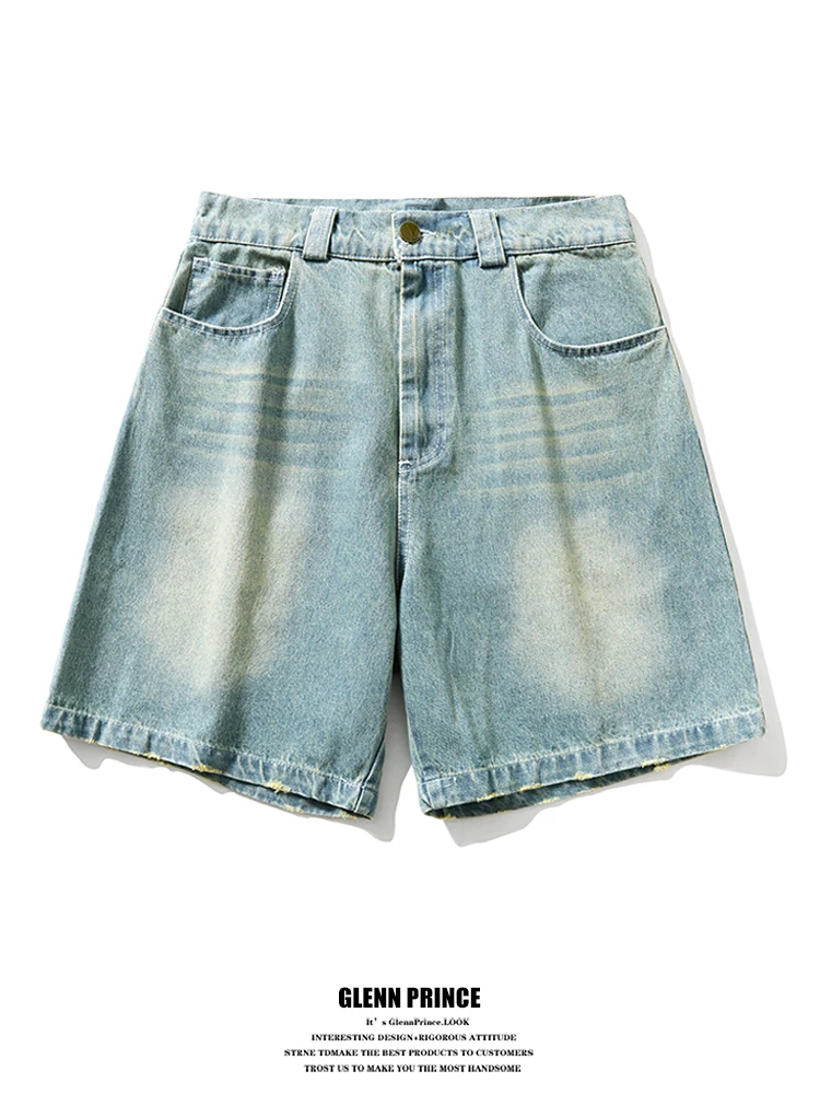 Classic Blue Distressed Jeans Short Pants Men's Cleanfit Straight Leg Five Parts Cotton Casual Shorts Summer City Commute
Classic Blue Distressed Jeans Short Pants Men's Cleanfit Straight Leg Five Parts Cotton Casual Shorts Summer City Commute