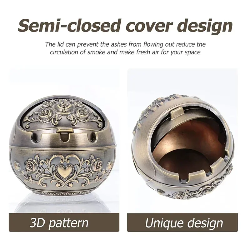 Zinc Alloy Ashtray Metal With Cover Anti-fall Windproof Ashtray Home living Room Tea Room Table Decoration Birthday Gift
Zinc Alloy Ashtray Metal With Cover Anti-fall Windproof Ashtray Home living Room Tea Room Table Decoration Birthday Gift