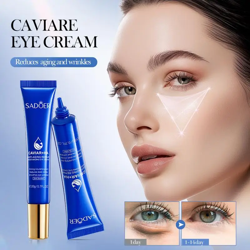 SADOER 20g Anti-aging Moisturizing Eyes Skin Care Caviar Hyaluronic Acid Eye Cream Anti Dark Circles Removal Eyes Bags
SADOER 20g Anti-aging Moisturizing Eyes Skin Care Caviar Hyaluronic Acid Eye Cream Anti Dark Circles Removal Eyes Bags