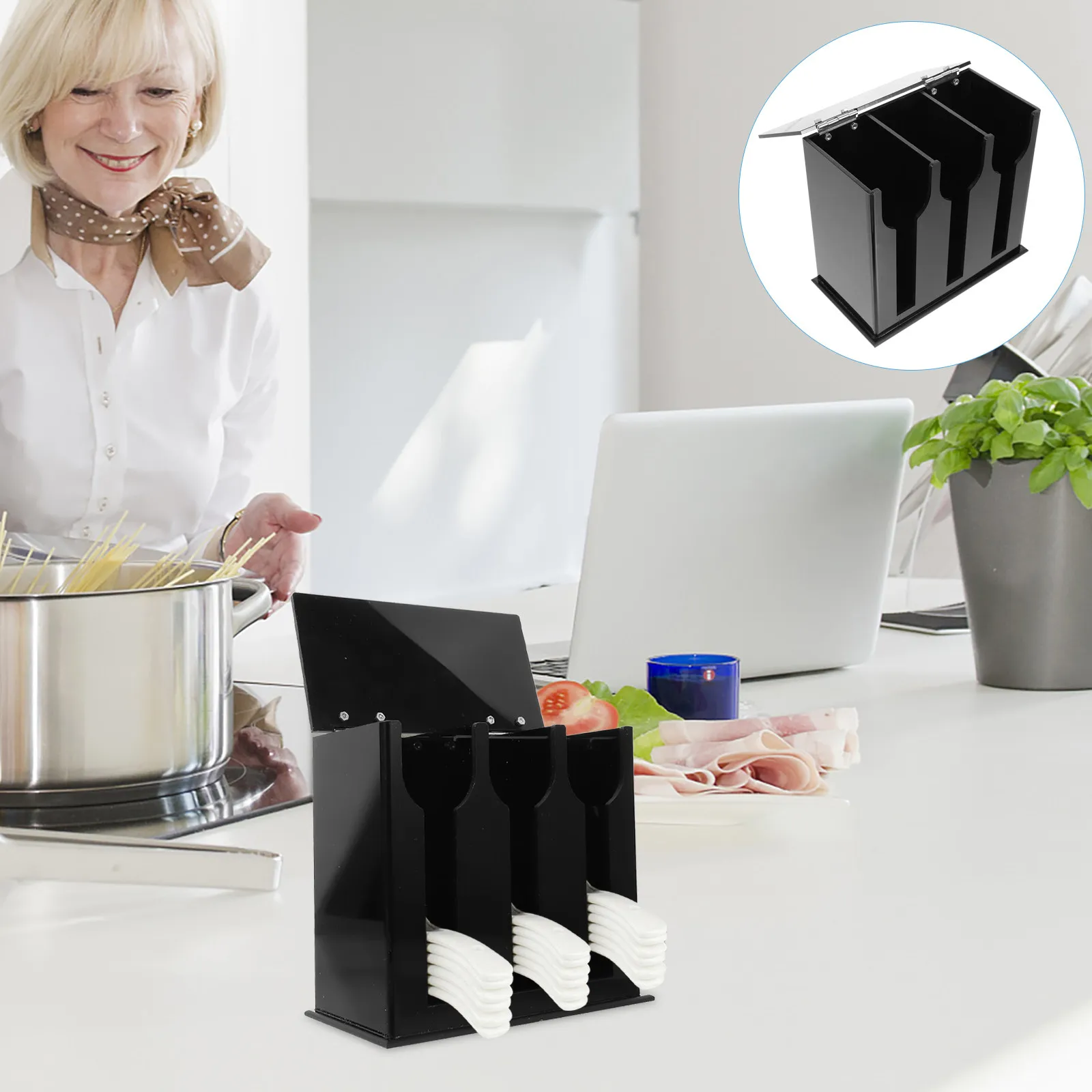 Spoon Holder with 3-Tier Acrylic Rack for Utensil Storage Cutlery Dispenser Ladle Scoop Stand Kitchen Gadget Decorative
Spoon Holder with 3-Tier Acrylic Rack for Utensil Storage Cutlery Dispenser Ladle Scoop Stand Kitchen Gadget Decorative