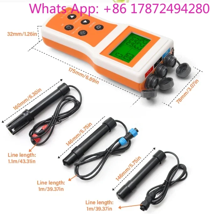 High Precision 6-in-1 Portable Water Quality Meter for Aquaculture Hydroponics - Salt DO PH Multifunctional Tester
High Precision 6-in-1 Portable Water Quality Meter for Aquaculture Hydroponics - Salt DO PH Multifunctional Tester