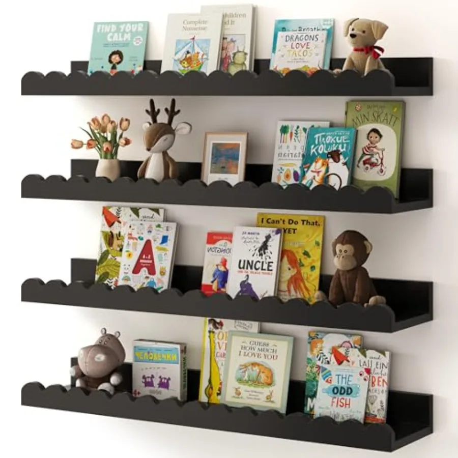 Nursery Book Shelves 4-Pack Floating Shelves for Wall Scalloped Shelves Wall Book Shelves for Bedroom Toddler Room Baby Room Nu
Nursery Book Shelves 4-Pack Floating Shelves for Wall Scalloped Shelves Wall Book Shelves for Bedroom Toddler Room Baby Room Nu