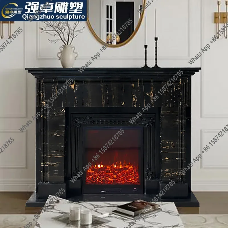 M32 Marble Fireplace French Retro Black Stone Black Gold Flower Fireplace Living Room Entrance Decorative Cabinet American Firep
M32 Marble Fireplace French Retro Black Stone Black Gold Flower Fireplace Living Room Entrance Decorative Cabinet American Firep