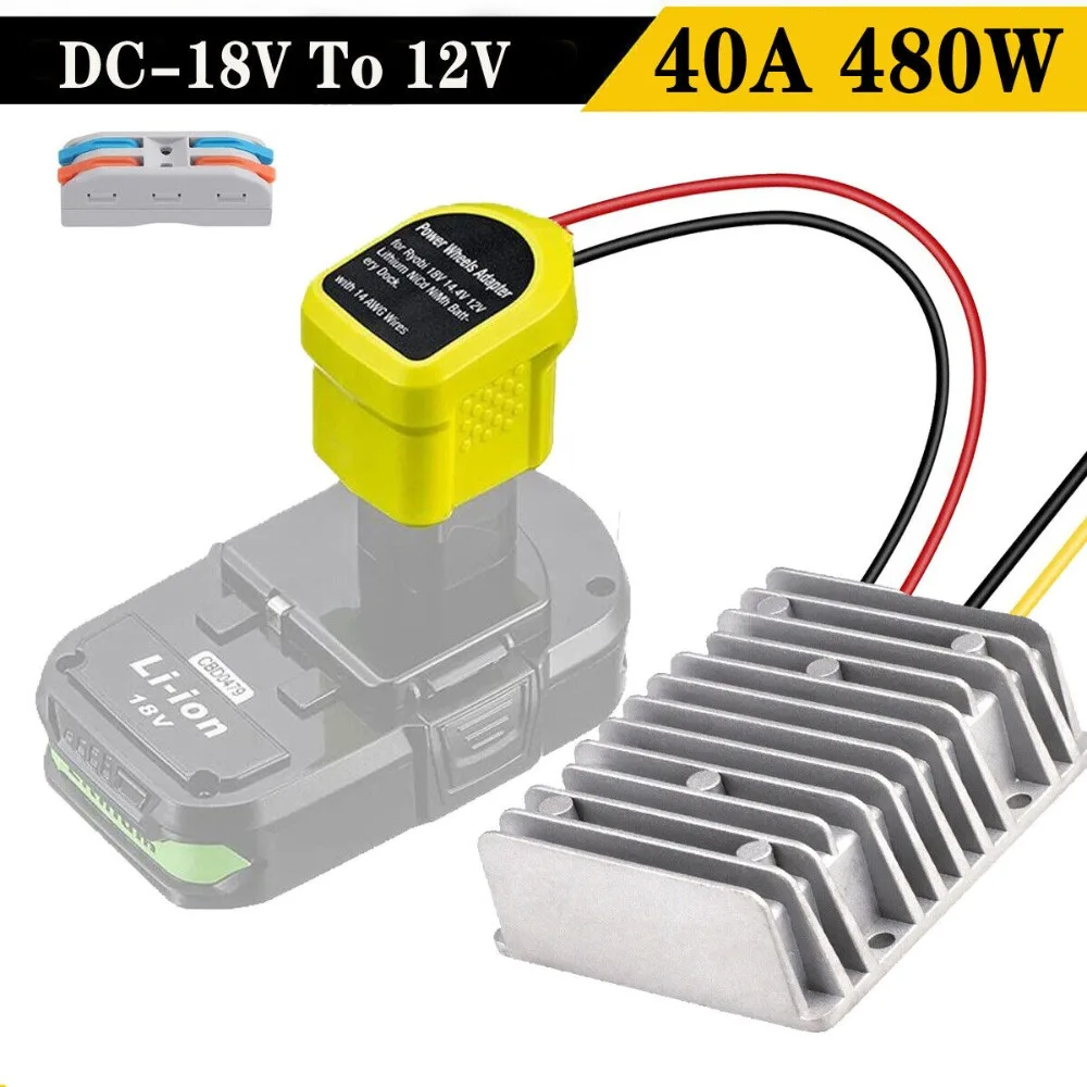 Voltage Regulator DC 18V to 12V 40A 480W Step Down Converter For RYOBI Battery DIY Power Wheel Buck Boost
Voltage Regulator DC 18V to 12V 40A 480W Step Down Converter For RYOBI Battery DIY Power Wheel Buck Boost