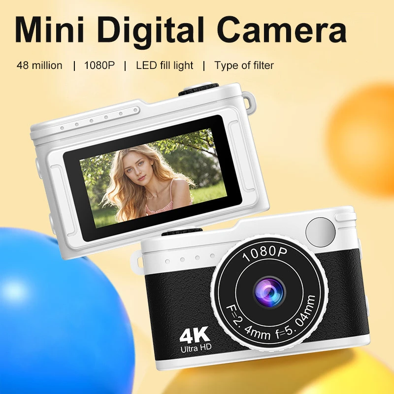 Цифровая камера 4K в ретро-стиле с CCD-матрицей и экраном, мини-видеокамера для дома и улицы, портативная, винтажная, очень маленькая, видеорегистратор
Цифровая камера 4K в ретро-стиле с CCD-матрицей и экраном, мини-видеокамера для дома и улицы, портативная, винтажная, очень маленькая, видеорегистратор