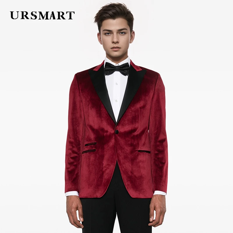 Classic polka neck men's casual suit wine red single breasted high-quality elegant gentleman style men's set customized dress
Classic polka neck men's casual suit wine red single breasted high-quality elegant gentleman style men's set customized dress