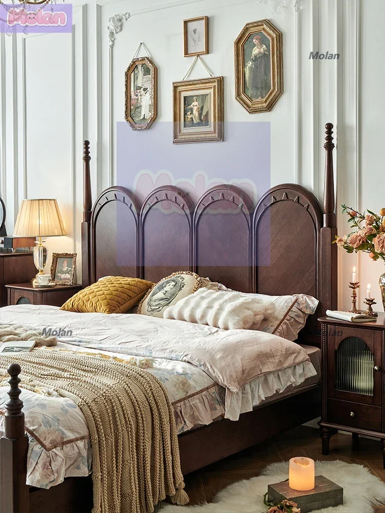 Medieval bed, all solid wood walnut French retro 1.8 meters double bed, high box storage bed, bedroom log furniture
Medieval bed, all solid wood walnut French retro 1.8 meters double bed, high box storage bed, bedroom log furniture