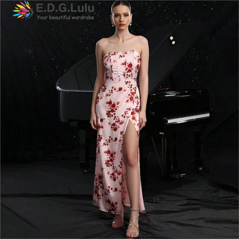 EDGLuLu Spring Summer Retro Printed Strapless High Slit Dresses For Woman Sweet Leisure Seaside Holiday Long Dresses+Belt 0424
EDGLuLu Spring Summer Retro Printed Strapless High Slit Dresses For Woman Sweet Leisure Seaside Holiday Long Dresses+Belt 0424