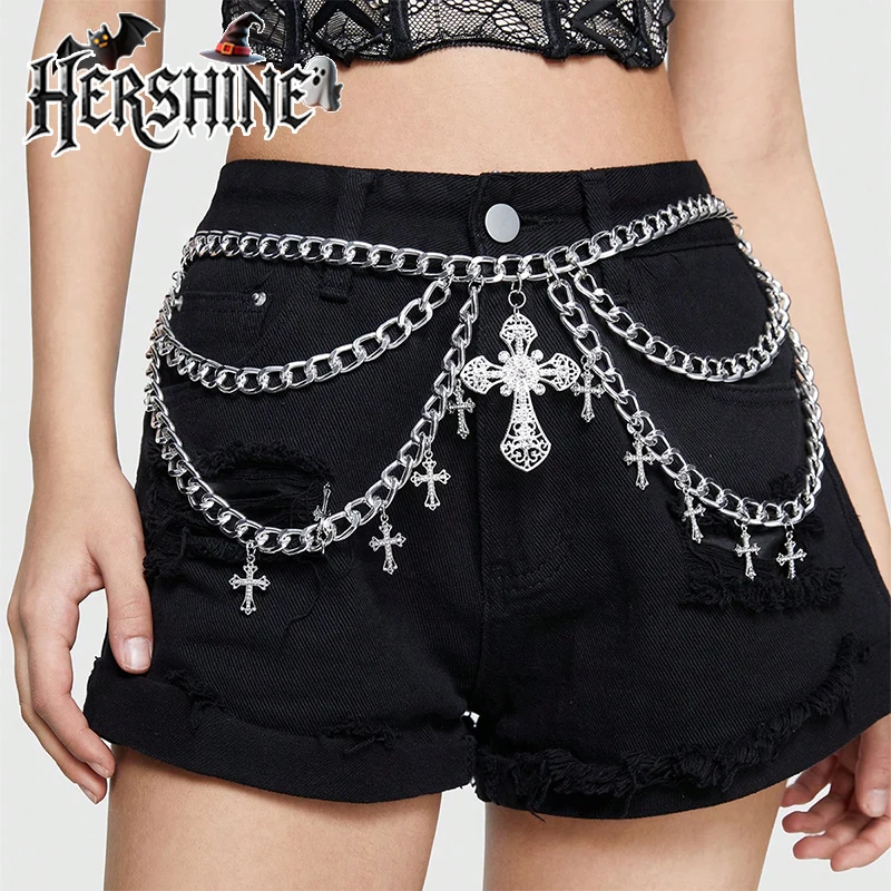 HERSHINE Women's Fashion Hollow Cross Multi-Layer Waist Chain, Y2K Gothic Punk Harajuku Street Rock Hip Hop Style,spring,summer
HERSHINE Women's Fashion Hollow Cross Multi-Layer Waist Chain, Y2K Gothic Punk Harajuku Street Rock Hip Hop Style,spring,summer