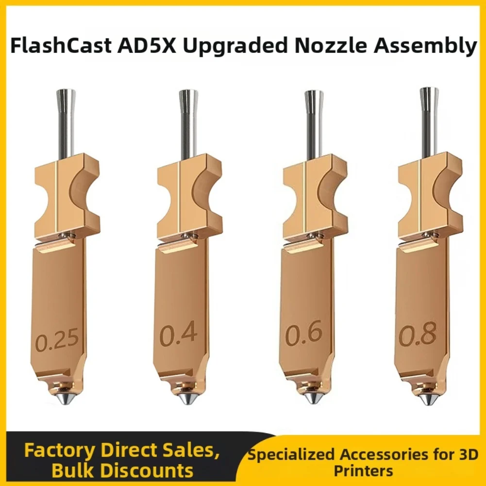 For Flashforge AD5X nozzle replacement hardened steel quick release nozzle compatible with wide range of filament types
For Flashforge AD5X nozzle replacement hardened steel quick release nozzle compatible with wide range of filament types