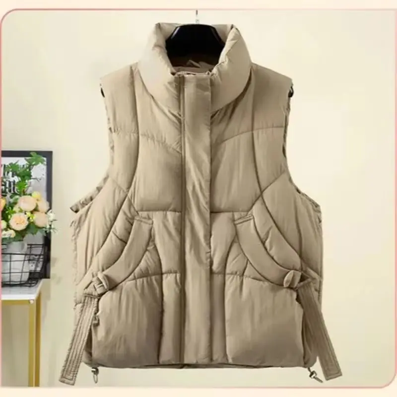 Winter Down Cotton Vest Jacket Women's 2025 New Sleevele Stand Parkas Warm Short Vest Coat Female Waistcoat Overcoat Ladies Tops
Winter Down Cotton Vest Jacket Women's 2025 New Sleevele Stand Parkas Warm Short Vest Coat Female Waistcoat Overcoat Ladies Tops