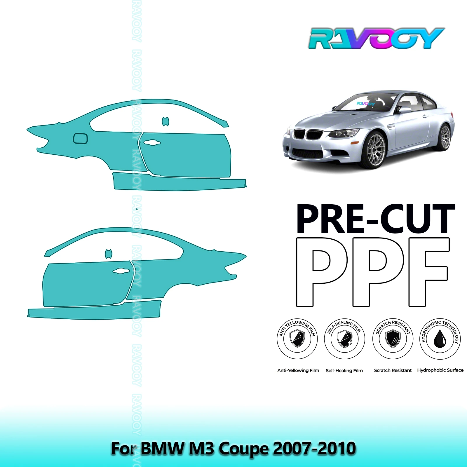 For BMW M3 Coupe 2007-2010 8.5mil Clear Matte Pre-Cut PPF Door & A/B Pillar Kit TPU Paint Protection Film Set
For BMW M3 Coupe 2007-2010 8.5mil Clear Matte Pre-Cut PPF Door & A/B Pillar Kit TPU Paint Protection Film Set