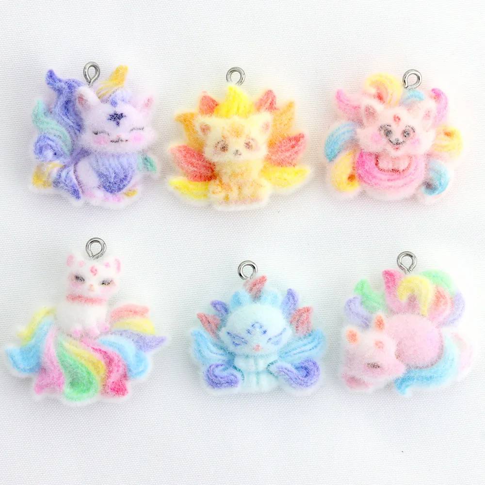 6Pcs Diy Resin Flocked Cat Charms Fox Pendant for Phone Charm Bag Keychain necklace Luggage Accessories
6Pcs Diy Resin Flocked Cat Charms Fox Pendant for Phone Charm Bag Keychain necklace Luggage Accessories