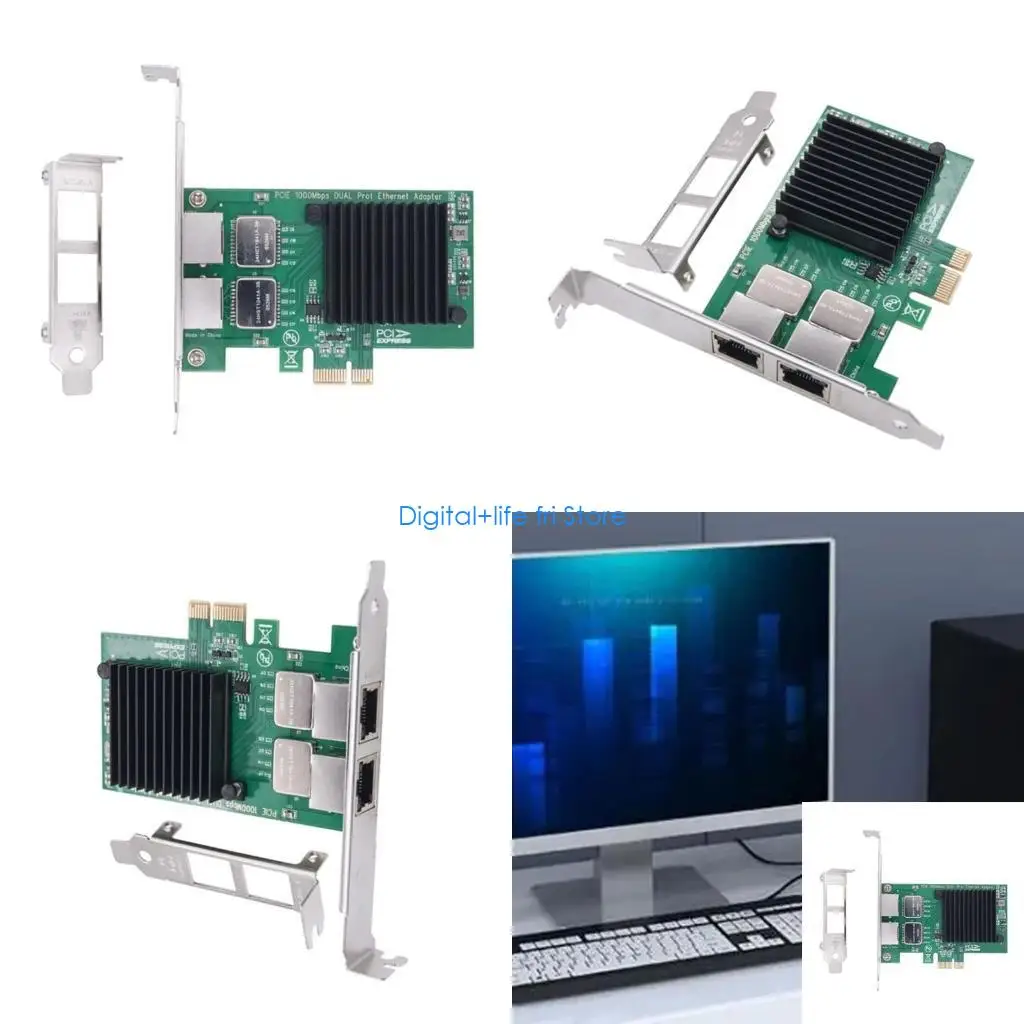 E06D PCIE 2 Port Gigabit Networking Card PCIE Ethernet Adapter 1000Mbps
E06D PCIE 2 Port Gigabit Networking Card PCIE Ethernet Adapter 1000Mbps