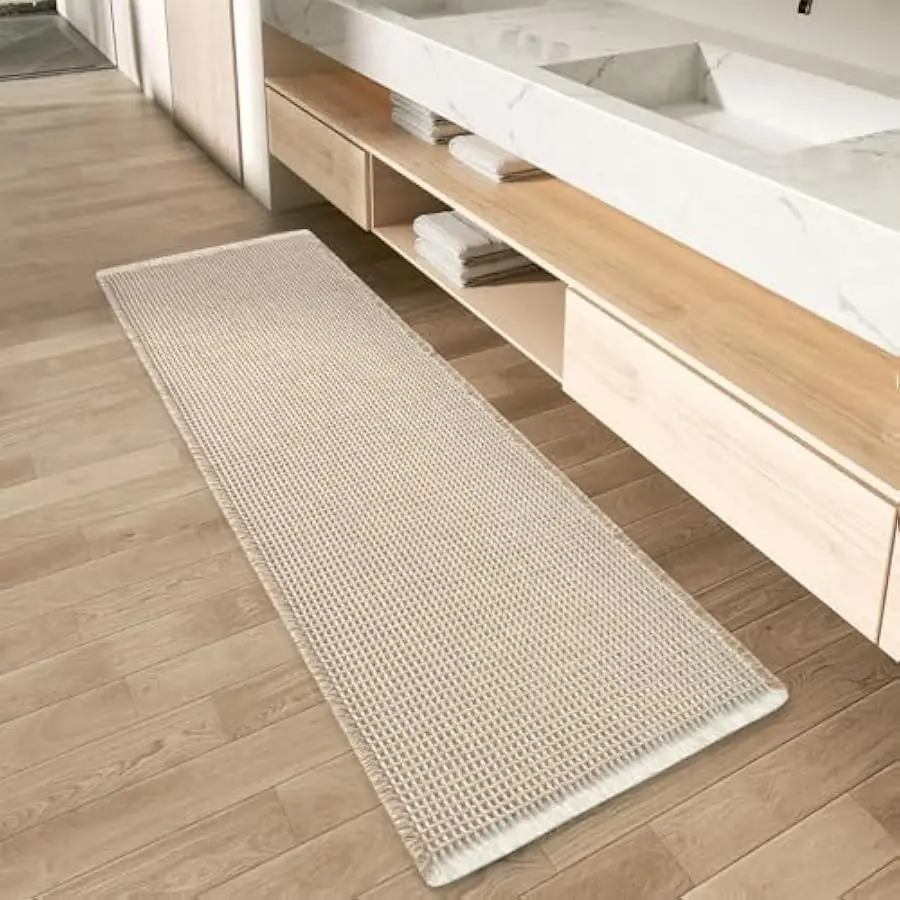 AMOAMI Upgraded Waffle Runner Rug Super Absorbent Non Slip Bath Mats for Bathroom Machine Washable Bathroom Runner Rug with Tass
AMOAMI Upgraded Waffle Runner Rug Super Absorbent Non Slip Bath Mats for Bathroom Machine Washable Bathroom Runner Rug with Tass