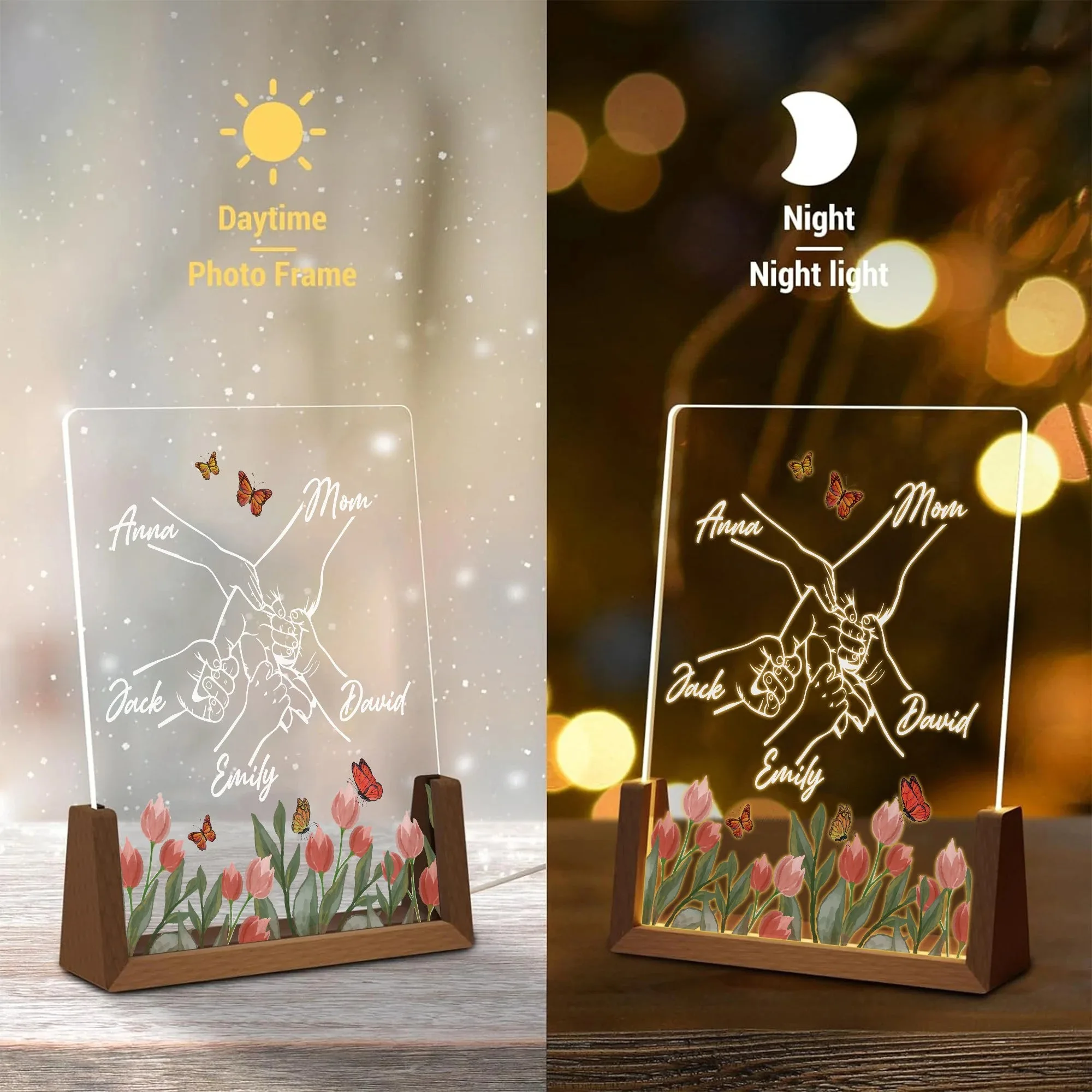 Creative Floral Holding Hands Acrylic Night Light Personalized Custom Name Warm Bedroom Decor Unique Present For Whole Family
Creative Floral Holding Hands Acrylic Night Light Personalized Custom Name Warm Bedroom Decor Unique Present For Whole Family