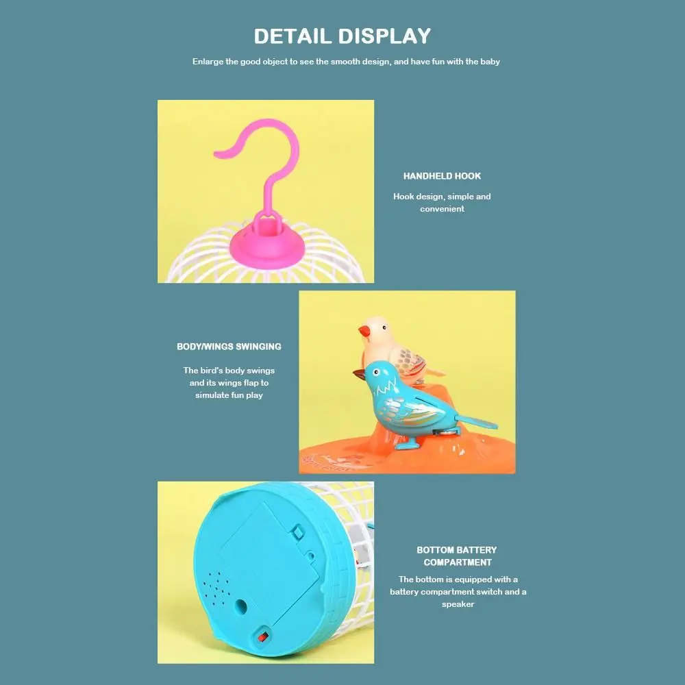 New Sound Control Electric Bird Cage Toy Realistic Voice Funny Parrot Cage Luminous Simulation Bird Cage Children
New Sound Control Electric Bird Cage Toy Realistic Voice Funny Parrot Cage Luminous Simulation Bird Cage Children