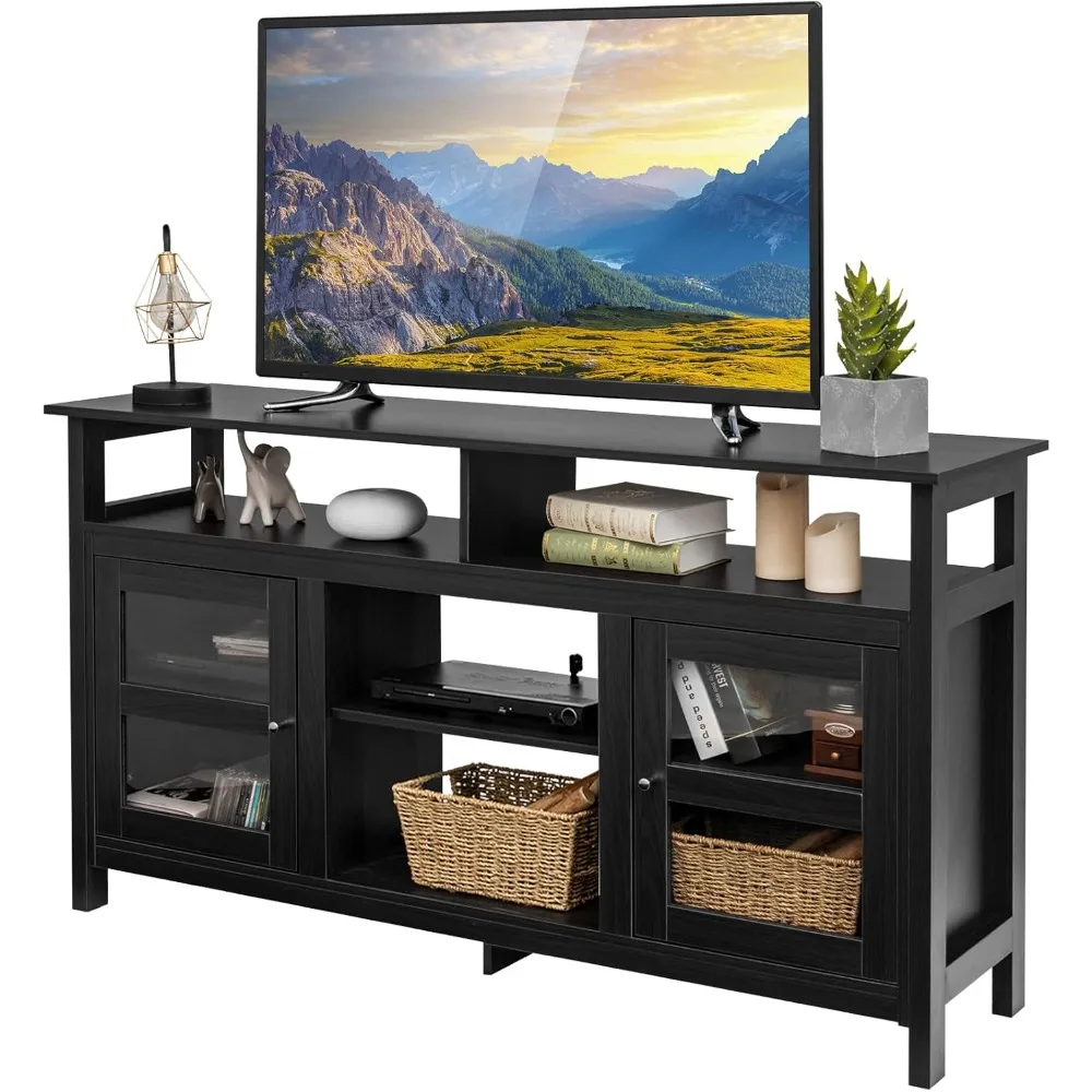 Farmhouse TV Stand for TVs up to 65" Flat Screen, Wooden TV Console Table w/2 Cabinets & 4 Shelves, Home Living Room Furniture,
Farmhouse TV Stand for TVs up to 65" Flat Screen, Wooden TV Console Table w/2 Cabinets & 4 Shelves, Home Living Room Furniture,