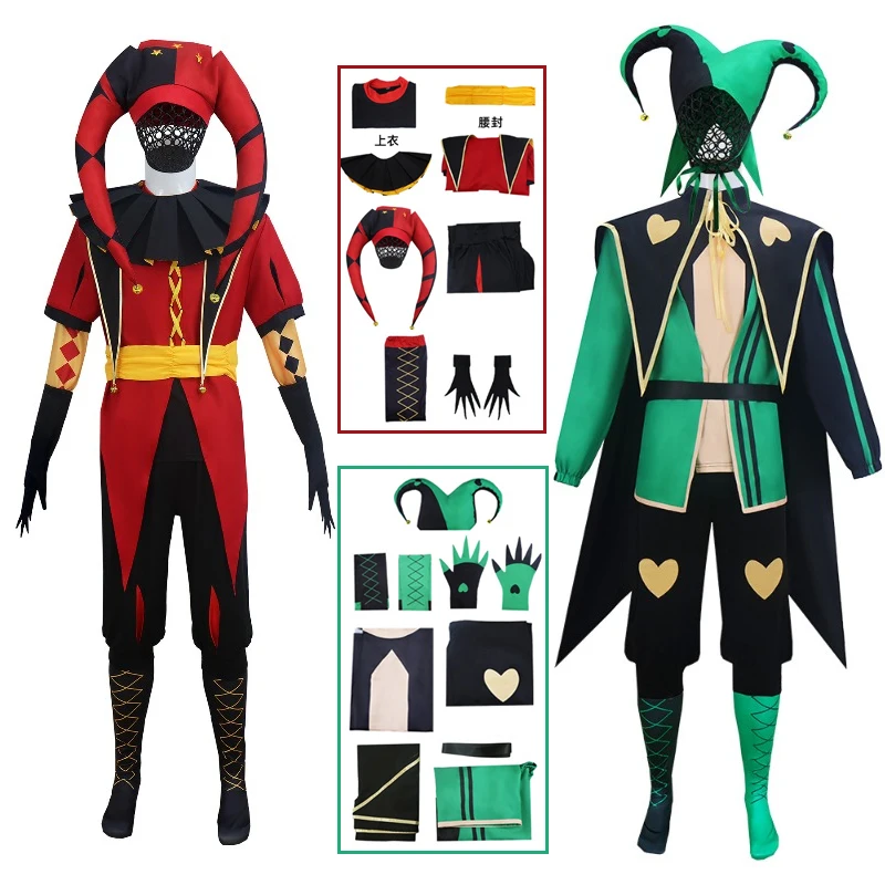 Anime Game Cosplay Circus Pierrot Harlequin Cosplay Costumes Adult Clown Top Pant Joker Uniform Halloween Costume Carnival
Anime Game Cosplay Circus Pierrot Harlequin Cosplay Costumes Adult Clown Top Pant Joker Uniform Halloween Costume Carnival