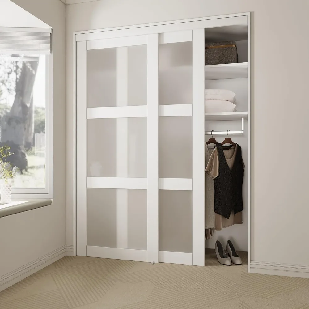 WinStellar 72 x 80 Sliding Closet Door for Bedrooms, 3-Lite Tempered Frosted Glass Door with Hardware Kit, Easy Installation & N
WinStellar 72 x 80 Sliding Closet Door for Bedrooms, 3-Lite Tempered Frosted Glass Door with Hardware Kit, Easy Installation & N