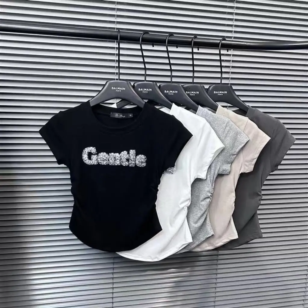 Женская облегающая футболка со стразами на плечах, модная повседневная спортивная футболка для похудения, универсальный летний топ для горячих девушек
Женская облегающая футболка со стразами на плечах, модная повседневная спортивная футболка для похудения, универсальный летний топ для горячих девушек