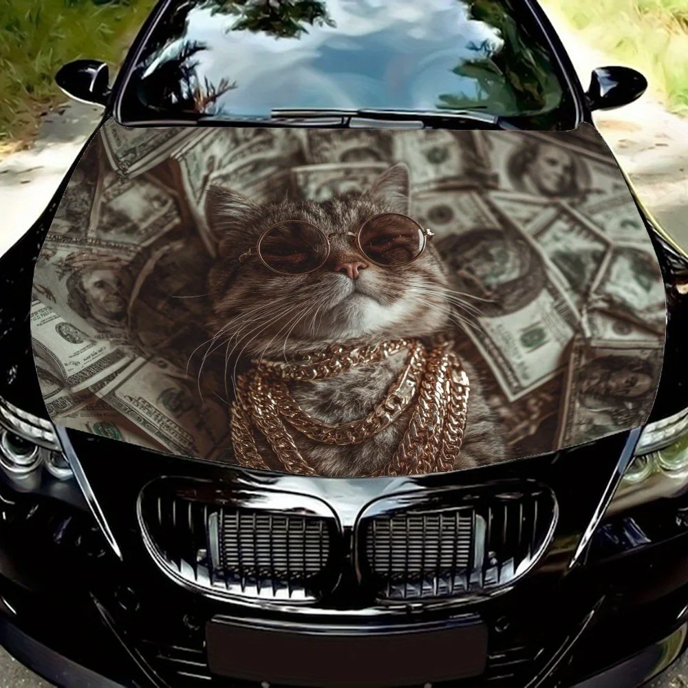 Наклейка на капот автомобиля с изображением кота с деньгами и цепями — прочная виниловая пленка, устойчивая к брызгам и легкая удаляция, подходит для всех автомобилей — автомобили
Наклейка на капот автомобиля с изображением кота с деньгами и цепями — прочная виниловая пленка, устойчивая к брызгам и легкая удаляция, подходит для всех автомобилей — автомобили