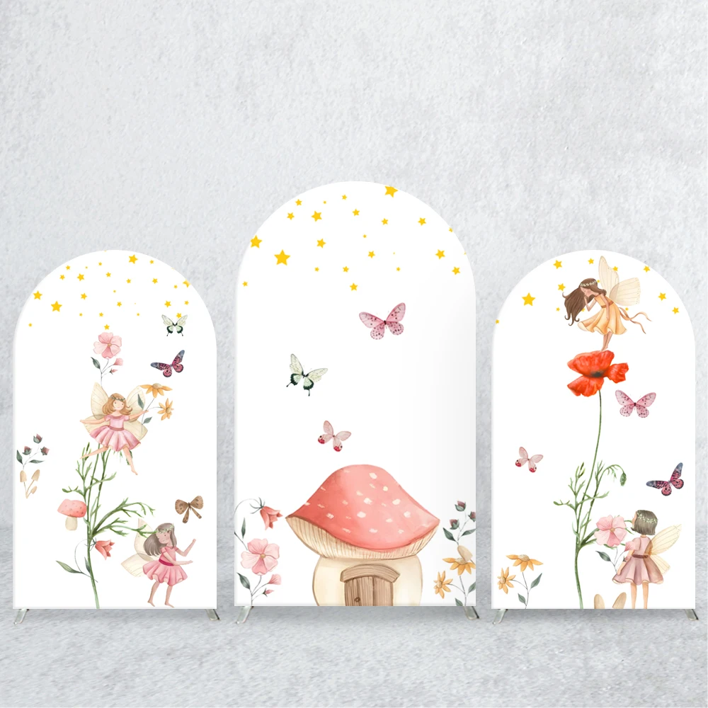 TB Mushroom Arch Backdrop Cover Spandex Fabric Butterfly Flower Fairy Girl Theme for Baby Birthday Party Background Decoration
TB Mushroom Arch Backdrop Cover Spandex Fabric Butterfly Flower Fairy Girl Theme for Baby Birthday Party Background Decoration