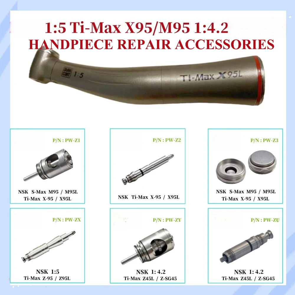 Dental Handpiece Repair Parts 1:5 1:4.2 Ti-Max X95 M95 Z45L Ceramic Bearing Cartridge Rotor Drive Shaft Replacement Accessories
Dental Handpiece Repair Parts 1:5 1:4.2 Ti-Max X95 M95 Z45L Ceramic Bearing Cartridge Rotor Drive Shaft Replacement Accessories