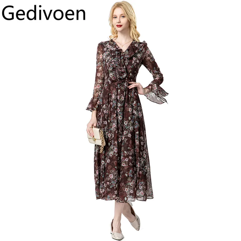 Gedivoen Spring and summer New Women's V-Neck Flare Sleeved Elegant Print High waist Casual Holiday Ball Gown Dresses
Gedivoen Spring and summer New Women's V-Neck Flare Sleeved Elegant Print High waist Casual Holiday Ball Gown Dresses