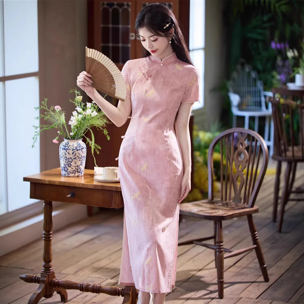 Yourqipao летнее длинное розовое Cheongsam из искусственного бамбукового льна с восемью пуговицами в китайском стиле, вечернее платье Qipao для женщин, вечерние
Yourqipao летнее длинное розовое Cheongsam из искусственного бамбукового льна с восемью пуговицами в китайском стиле, вечернее платье Qipao для женщин, вечерние