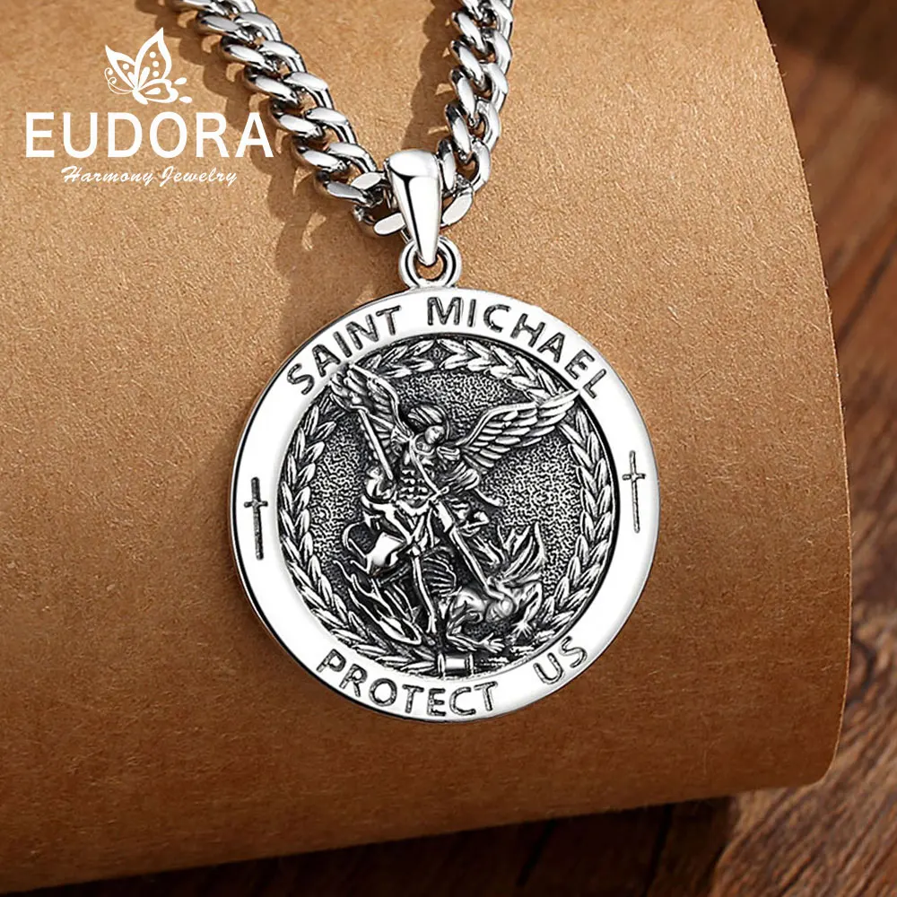 Eudora Copper Saint Michael Necklace Archangel Medal Pendant Protect Us Christian Amulet Religious Jewelry Gift for Men Women
Eudora Copper Saint Michael Necklace Archangel Medal Pendant Protect Us Christian Amulet Religious Jewelry Gift for Men Women
