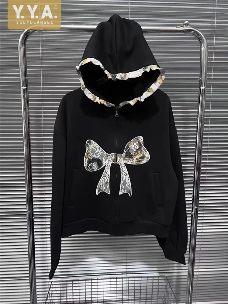 High Street Women Casual Hoodie Jacket Long Sleeve Spring Autumn Bowknot Pattern Loose Fit Fashion Ladies Cardigan Short Coat
High Street Women Casual Hoodie Jacket Long Sleeve Spring Autumn Bowknot Pattern Loose Fit Fashion Ladies Cardigan Short Coat