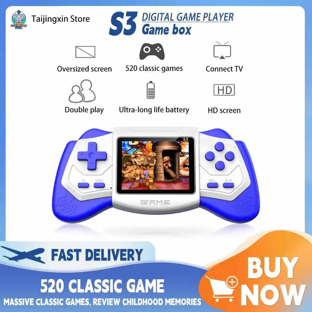 S3 Handheld Game Console With HD Screen And 520 Retro Games Arcade Machine For Kids Mini Electronic Machine Xmas Gift Game Box
S3 Handheld Game Console With HD Screen And 520 Retro Games Arcade Machine For Kids Mini Electronic Machine Xmas Gift Game Box