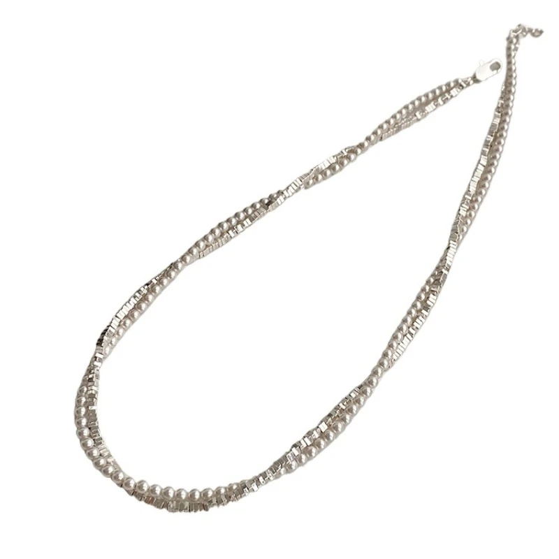 Simple Double Wrap Broken Silver Pearl Necklace Versatile Heavy Industry Neck Chain Collarbone Chain
Simple Double Wrap Broken Silver Pearl Necklace Versatile Heavy Industry Neck Chain Collarbone Chain