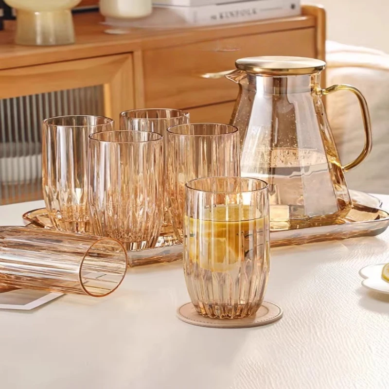 Light luxury glass cup wind heat-resistant water cup set retro vertical pattern teacup
Light luxury glass cup wind heat-resistant water cup set retro vertical pattern teacup