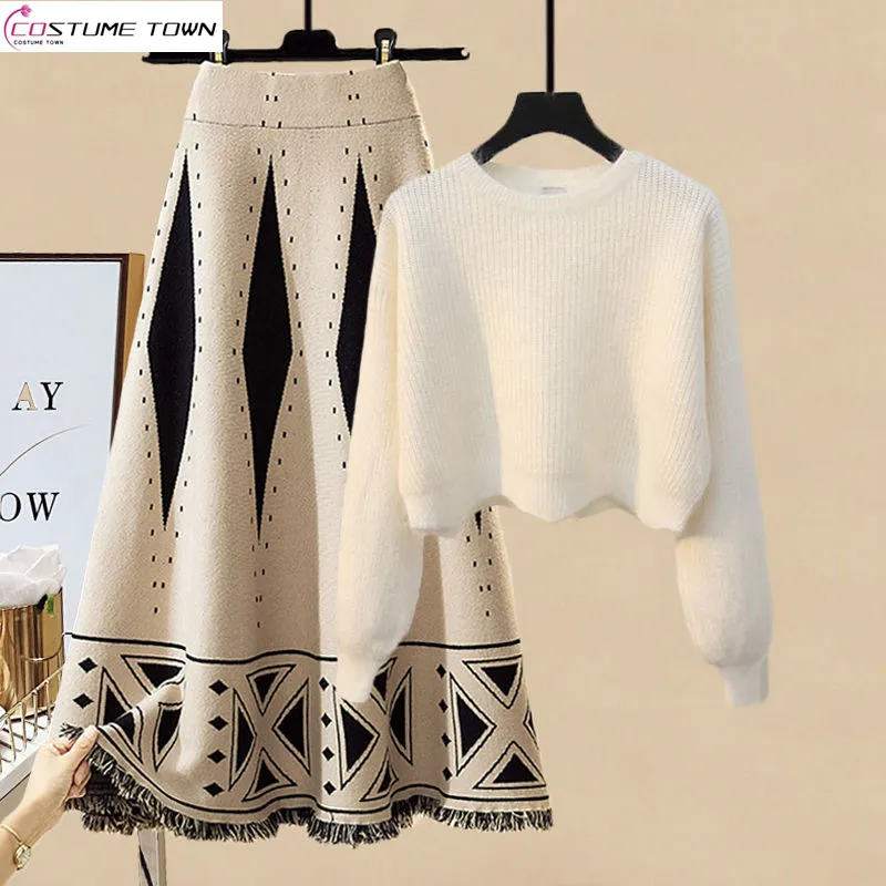 Large Women's Autumn and Winter Set 2023 New Age Reducing Wave Edge Short Sweater Slim Half Skirt Two Piece Set
Large Women's Autumn and Winter Set 2023 New Age Reducing Wave Edge Short Sweater Slim Half Skirt Two Piece Set