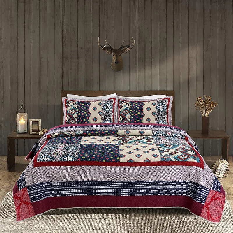 Lightweight Cotton Quilt Set 3-Piece Bedspread with 2 Pillowcase Vintage Patchwork Coverlet King Queen Size Blanket for Bed
Lightweight Cotton Quilt Set 3-Piece Bedspread with 2 Pillowcase Vintage Patchwork Coverlet King Queen Size Blanket for Bed