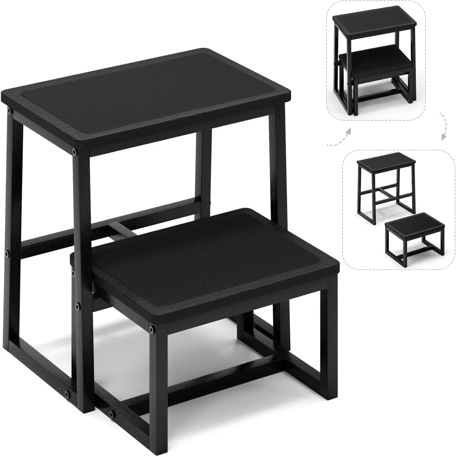 Step Stool For Kids Adults,Holds Up To 500Lb,3 In1 Heavy Duty Sturdy Two Foot Stool For Kichen/Bathroom/High Beds, Wooden&Metal
Step Stool For Kids Adults,Holds Up To 500Lb,3 In1 Heavy Duty Sturdy Two Foot Stool For Kichen/Bathroom/High Beds, Wooden&Metal