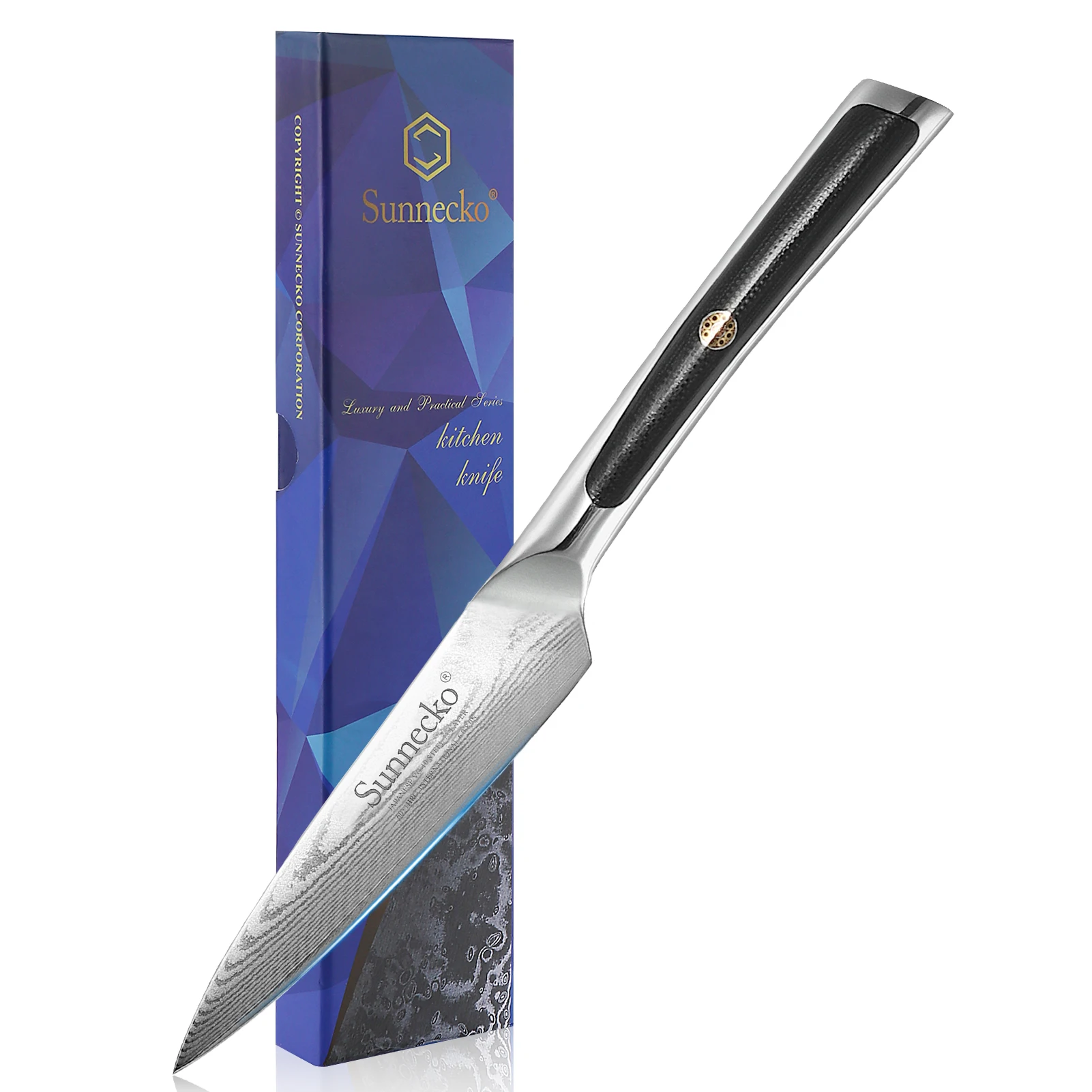 Sunnecko Damascus Steel 3.5'' INCH Paring Peeling Knife Fruit Meat Fish Vegetable Cooking Slicing Splitting Tool Gift Box
Sunnecko Damascus Steel 3.5'' INCH Paring Peeling Knife Fruit Meat Fish Vegetable Cooking Slicing Splitting Tool Gift Box